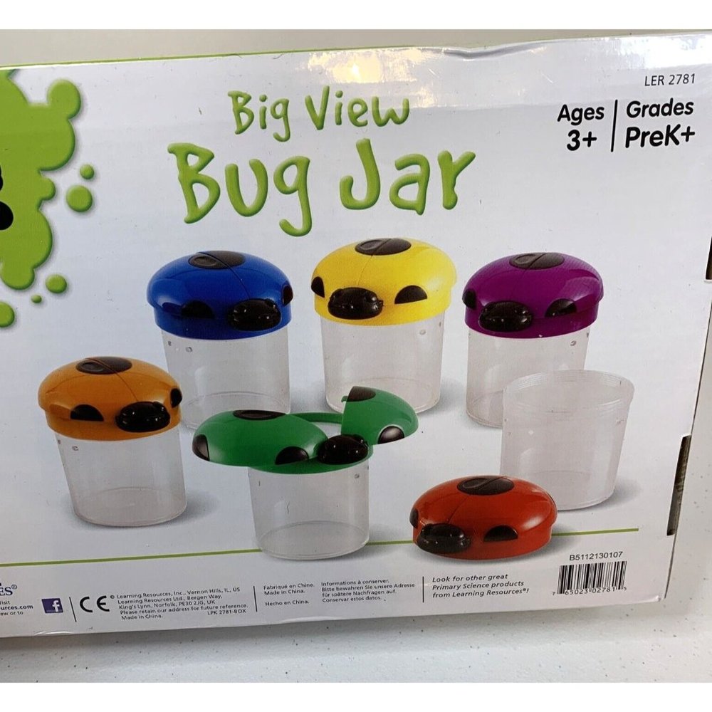 Learning Resources Big View Bug Insect Jars Set Skill Learn Set 6 NIB NEW - Picture 2 of 6